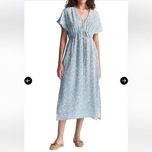 Reistor Midi Gathered Dress in Blue Florals, M